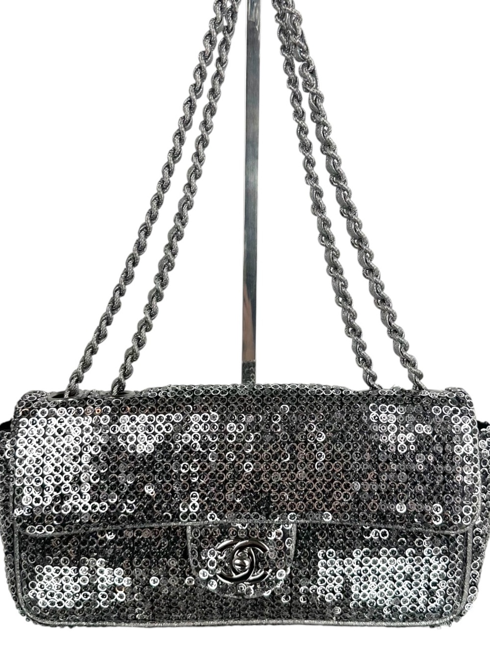 Chanel CC Sequin Flap Bag SHW Medium